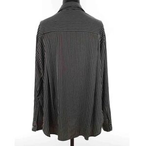 Attention men’s black strapped button down shirt